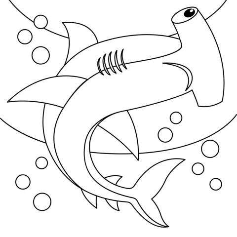 Hammerhead Shark Coloring Page